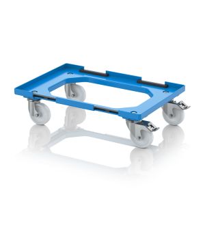 Transportroller Kompakt mit Verknüpfungssystem und Polyamid-Rädern RO V 64 PA FE.L-5015 in himmelblau (RAL 5015), 616 × 