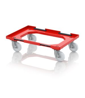 Transportroller Kompakt mit Verknüpfungssystem und Polyamid-Rädern RO V 64 PA.L-3020 in verkehrsrot (RAL 3020), 616 × 41