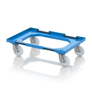 Transportroller Kompakt mit Verknüpfungssystem und Polyamid-Rädern RO V 64 PA.L-5015 in himmelblau (RAL 5015), 616 × 416
