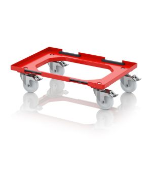 Transportroller Kompakt mit Verknüpfungssystem und Polyamid-Rädern RO V 64 PAX FE.L-3020 in verkehrsrot (RAL 3020), 616 