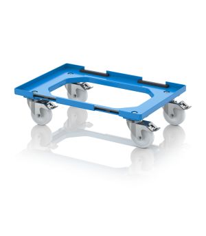 Transportroller Kompakt mit Verknüpfungssystem und Polyamid-Rädern RO V 64 PAX FE.L-5015 in himmelblau (RAL 5015), 616 ×