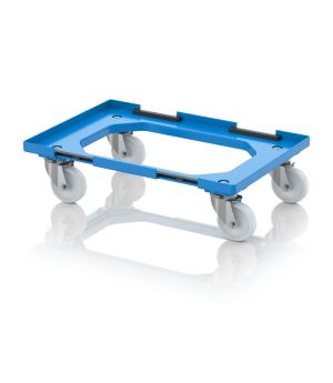 Transportroller Kompakt mit Verknüpfungssystem und Polyamid-Rädern RO V 64 PAX.L-5015 in himmelblau (RAL 5015), 616 × 41