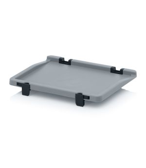 Scharnierdeckel für Eurobehälter SD 32 in silbergrau (RAL 7001)