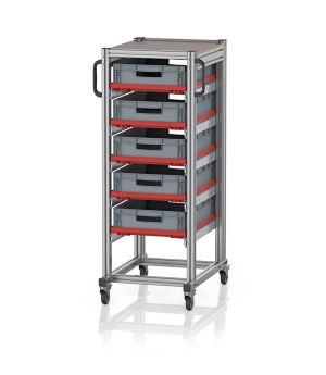 Systemwagen für Eurobehälter 60 x 40 Höhe 134 cm SE 134 6412.2, 718 × 500 mm
