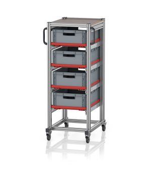 Systemwagen für Eurobehälter 60 x 40 Höhe 134 cm SE 134 6417.2, 718 × 500 mm