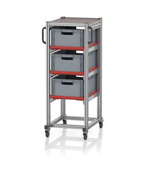 Systemwagen für Eurobehälter 60 x 40 Höhe 134 cm SE 134 6422.2, 718 × 500 mm