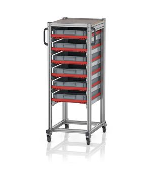 Systemwagen für Eurobehälter 60 x 40 Höhe 134 cm SE 134 6475.2, 718 × 500 mm