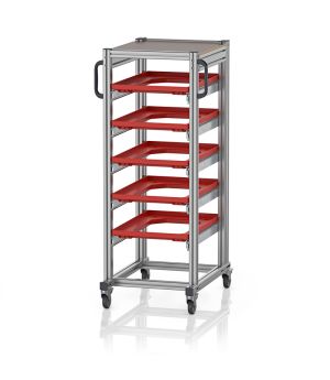 Systemwagen für Eurobehälter 60 x 40 Höhe 134 cm SE 134 64 U.2, 718 × 500 mm