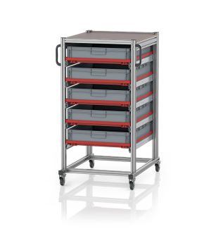 Systemwagen für Eurobehälter 80 x 60 Höhe 134 cm SE 134 8612, 700 × 935 mm