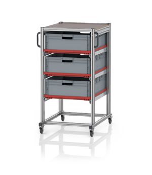 Systemwagen für Eurobehälter 80 x 60 Höhe 134 cm SE 134 8622, 700 × 935 mm
