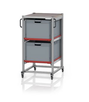 Systemwagen für Eurobehälter 80 x 60 Höhe 134 cm SE 134 8642, 700 × 935 mm