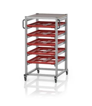 Systemwagen für Eurobehälter 80 x 60 Höhe 134 cm SE 134 86 U, 700 × 935 mm