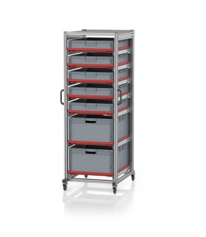 Systemwagen für Eurobehälter 80 x 60 Höhe 200 cm SE 200 863212, 700 × 935 mm