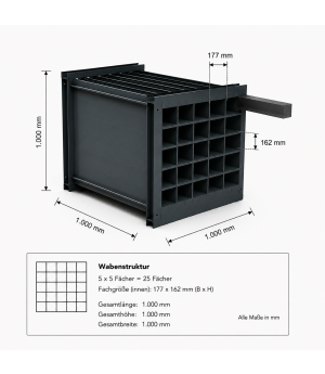 Wabenregal RESTO 25-1000 Wabenregal 25 Fächer 1000 mm Länge