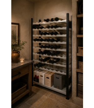 Weinregal Grundregal 1800x1000x250 mm 9 Ebenen, schwarz/silber von SCHULTE Lagertechnik