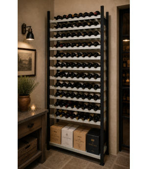 Weinregal Grundregal 2300x1000x250 mm 12 Ebenen, schwarz/silber von SCHULTE Lagertechnik